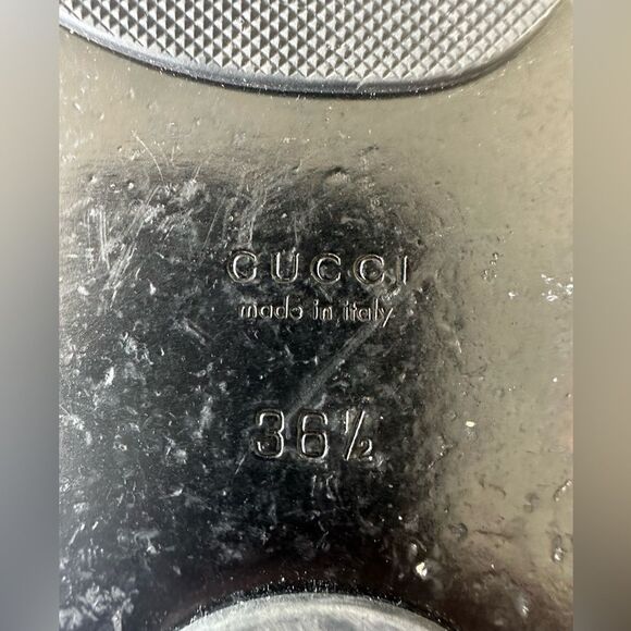 Gucci GG Marmont Sandals Metallic Gold Leather Thong Flats Flip Flops Size 36.5 - Picture 11 of 11